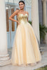 Indlæs billede til gallerivisning Prinsesse en linje kæreste gyldne lange Prom kjole