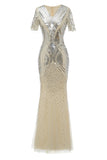 Abrikos pailletter 1920'erne Prom Dress