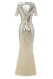 Abrikos pailletter 1920'erne Prom Dress