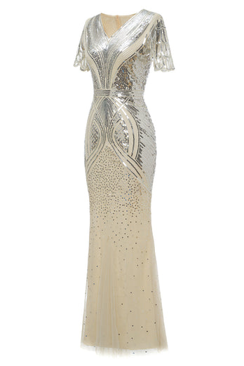 Abrikos pailletter 1920'erne Prom Dress