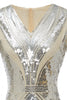 Indlæs billede til gallerivisning Abrikos pailletter 1920&#39;erne Prom Dress
