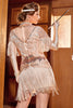 Indlæs billede til gallerivisning Rose Golden Bateau Neck 1920&#39;erne Gatsby Kjole med frynser