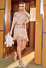 Indlæs billede til gallerivisning Rose Golden Bateau Neck 1920&#39;erne Gatsby Kjole med frynser