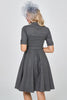 Indlæs billede til gallerivisning Grå Plaid halværmer Vintage kjole fra 1950&#39;erne
