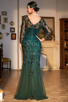 1920'erne Flapper kjole Lange frynser Gatsby kjole brølende 20'erne pailletperlekjole