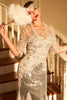 Indlæs billede til gallerivisning Gatsby kjole 1920&#39;erne Flapper kort kjole grå pailletter vintage kjole til fest