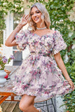 Stilfuld A Line Off the Shoulder Dusty Rose Tulle Kort Homecoming Kjole med korte ærmer