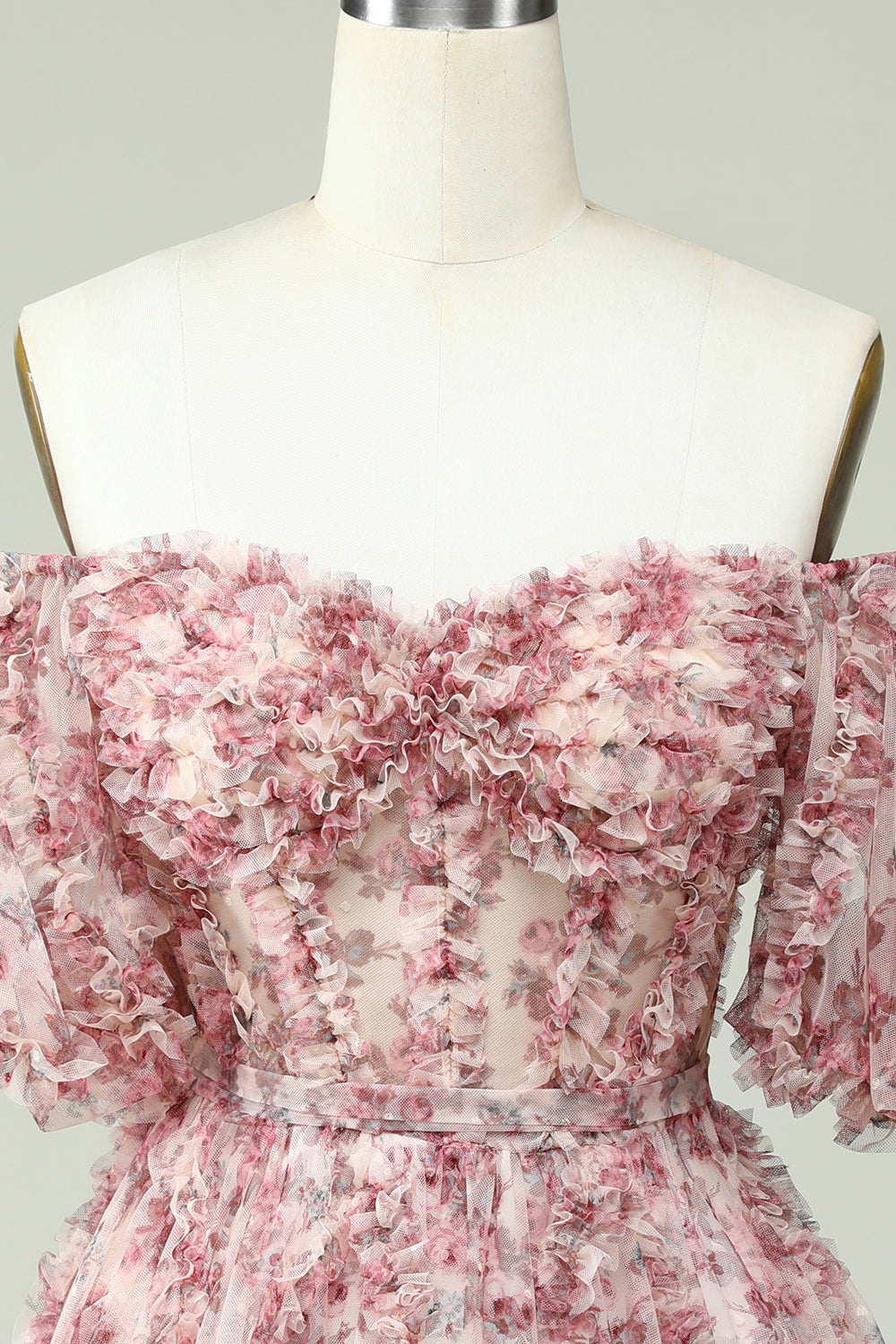 Off the Shoulder Homecoming Kjole med blomsterprint