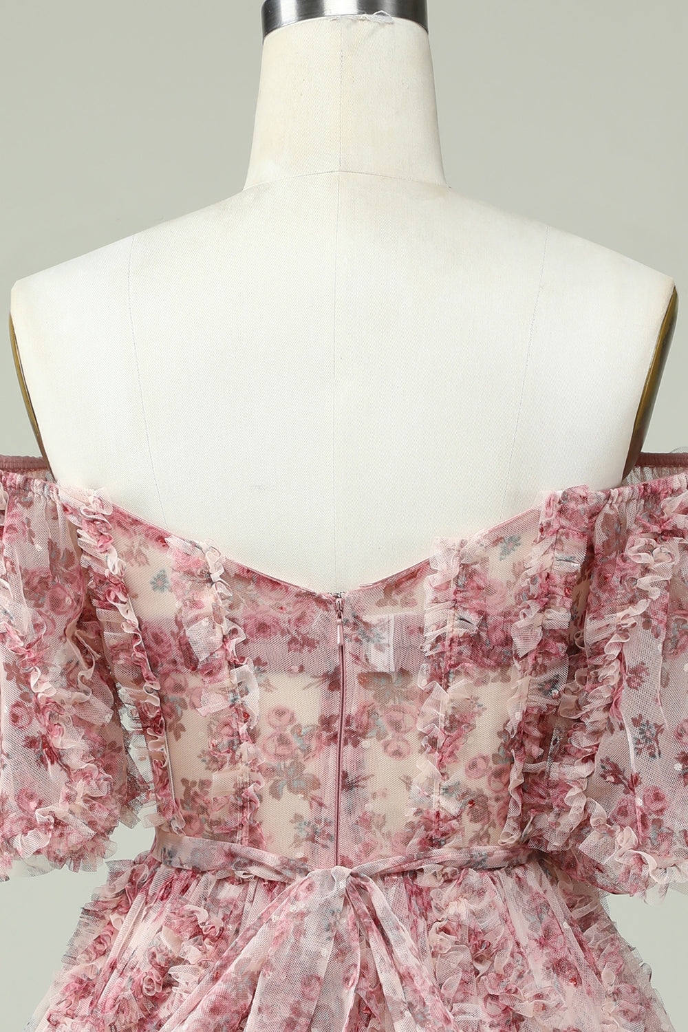 Off the Shoulder Homecoming Kjole med blomsterprint