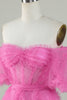 Indlæs billede til gallerivisning Sød en linje fra skulderen pink tyl hjemkomstkjole