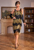 Indlæs billede til gallerivisning Golden Fringes Flapper Great Gatsby kjole med pailletter