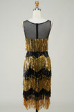 Golden Fringes Flapper Dress med pailletter