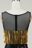 Golden Fringes Flapper Dress med pailletter