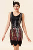 Indlæs billede til gallerivisning Røde pailletter frynser Flapper kjole med 20&#39;er tilbehør sæt