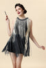 Indlæs billede til gallerivisning Abrikos frynsede flapper kjole med 20&#39;er tilbehør sæt
