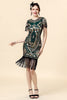 Indlæs billede til gallerivisning Pailletter grøn glitter flapper kjole med tilbehør fra 1920&#39;erne