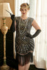 Indlæs billede til gallerivisning Golden Pailletter Plus Size 1920&#39;erne Gatsby kjole med 20&#39;erne Acessories Set