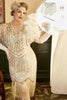 Indlæs billede til gallerivisning Abrikos Plus Size 1920&#39;erne Gatsby kjole med 20&#39;er Acessories Set