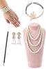 Indlæs billede til gallerivisning Champagne Glitter frynser Gatsby kjole med tilbehør sæt