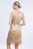 Indlæs billede til gallerivisning Abrikos frynsede 1920&#39;erne Gatsby kjole med pailletter med 20&#39;erne tilbehør sæt