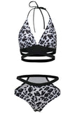 Hvid leopard push up bikini