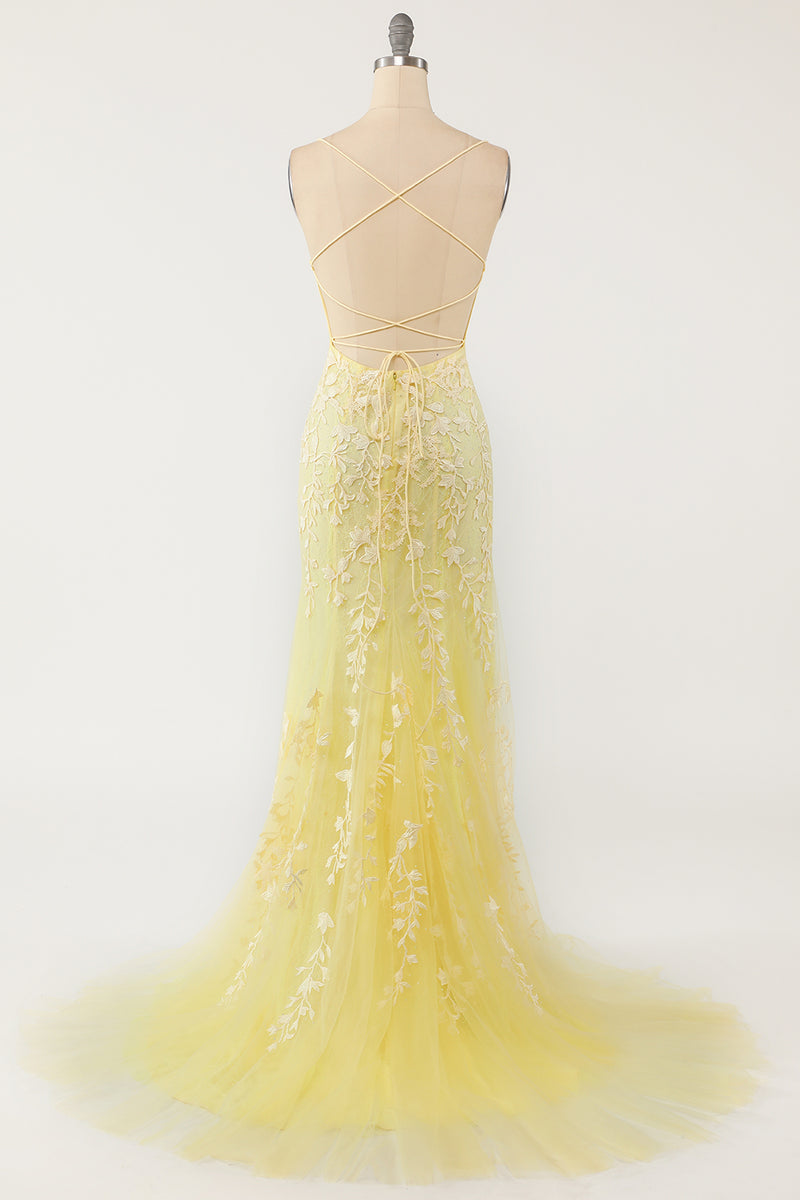 Indlæs billede til gallerivisning Spaghetti stropper havfrue prom kjole