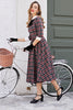 Indlæs billede til gallerivisning Vintage Sort Plaid Midi Svinge Kjole