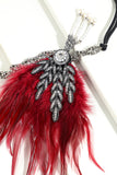 Sort beaded Feather Pearl 1920'erne Flapper Pandebånd