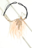 Sort beaded Feather Pearl 1920'erne Flapper Pandebånd