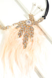 Sort beaded Feather Pearl 1920'erne Flapper Pandebånd