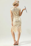 Golden Gatsby Glitter Fringe 1920'ernes Flapper Kjole