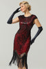 Indlæs billede til gallerivisning Gatsby Glitter Bordeauxrød kjole fra 1920&#39;erne