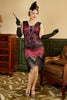 Indlæs billede til gallerivisning Kvinders Plus Size 1920&#39;er Kjole Paillet Pink Flapper Kjole