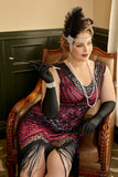 V-Hals Fuchisa Plus Size 1920'er Flapper Kjole