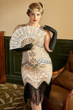 Paillet Mørkegrøn Plus Size 1920'erne Flapper Kjole