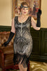Indlæs billede til gallerivisning Gatsby Fringed Flapper Kjole Brølende Plus Size 1920&#39;er Kjole