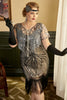 Indlæs billede til gallerivisning Plus Size 1920&#39;erne Gatsby Paillet Fringed Abrikos Flapper Kjole