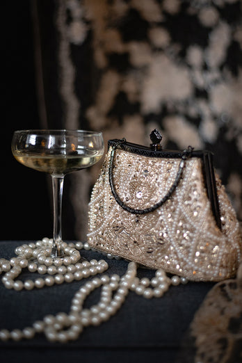 Champagne Gatsby 1920'erne Kjole med Pailletter og Frynser