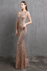 Indlæs billede til gallerivisning Guld havfrue en skulder paillet Prom kjoler