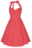 Halter trykt 1950'erne Pin Up Dress