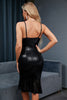 Indlæs billede til gallerivisning Kappe Spaghetti stropper sort pailletter Party Dress