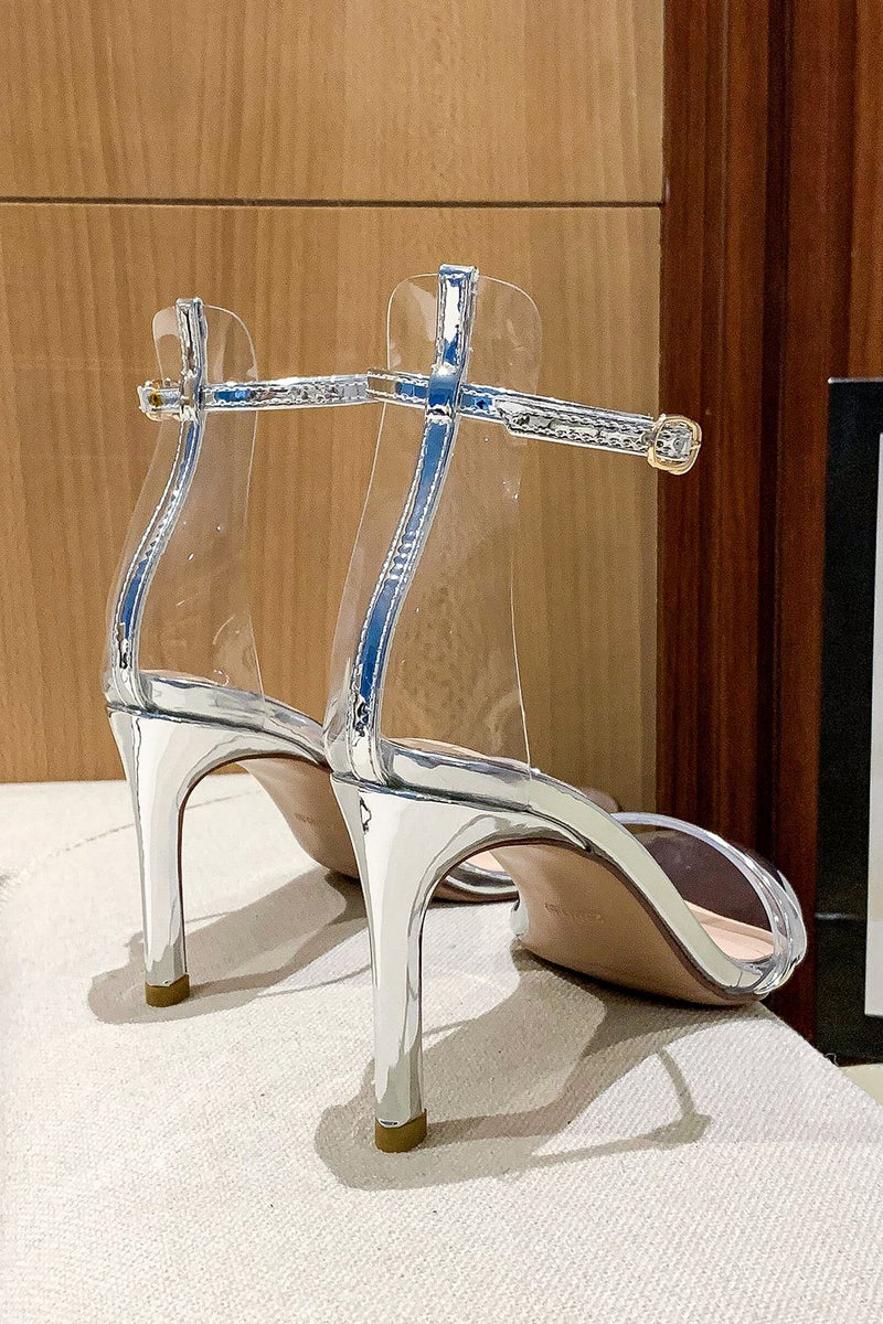 Indlæs billede til gallerivisning Guldede ankelstropper Prom sandaler