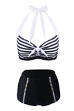 Striber To stykke Bikini Badedragt