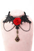 Indlæs billede til gallerivisning Sorte kvinder Halloween halskæde med blomster