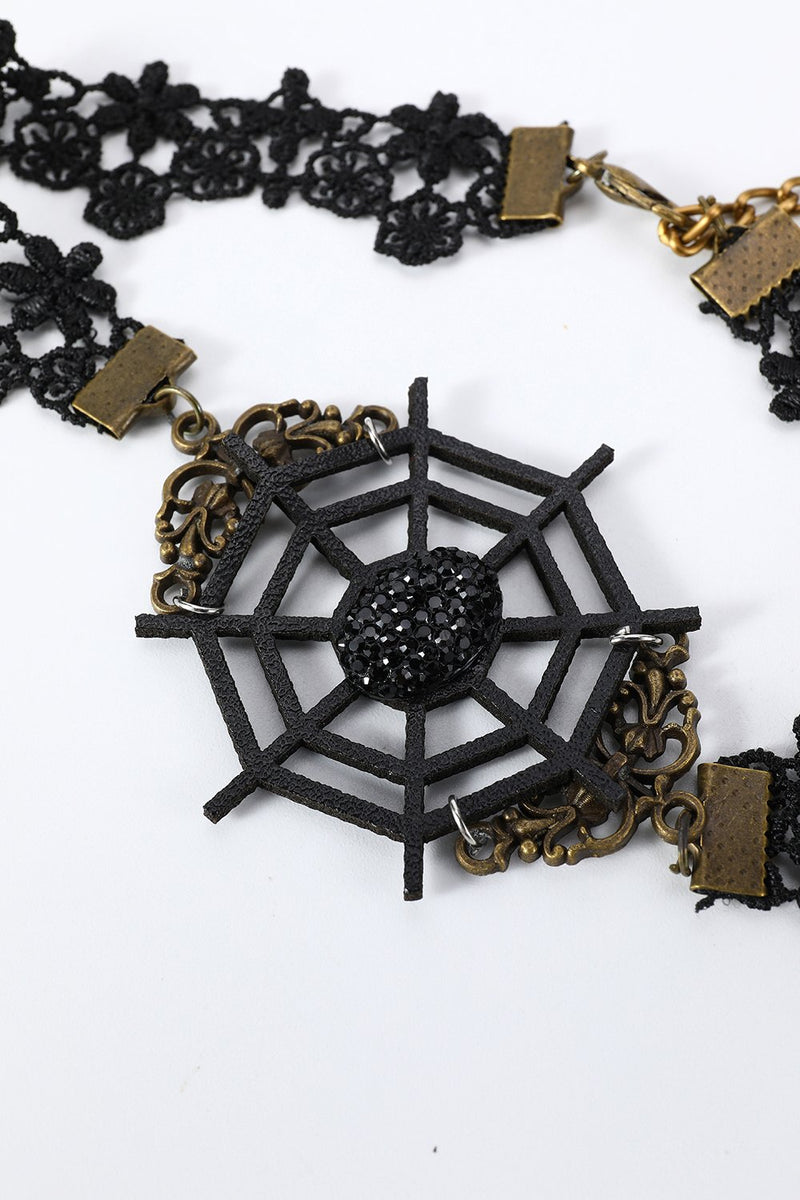 Indlæs billede til gallerivisning Sort blonde Halloween choker