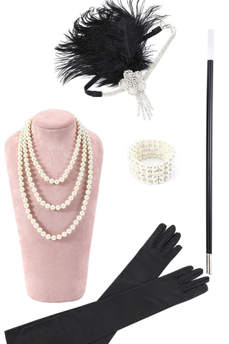 1920'erne Tilbehør til kvinder 1920'erne Flapper Gatsby Kostume Tilbehør Set