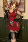 Plus Size 1920'erne Gatsby Paillet Fringed Paisley Flapper Kjole
