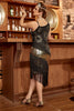Indlæs billede til gallerivisning Sort frynse Seuqins Gatsby kjole fra 1920&#39;erne