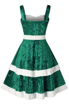 Grøn jul Vintage Fløjl Plus Size Kjole