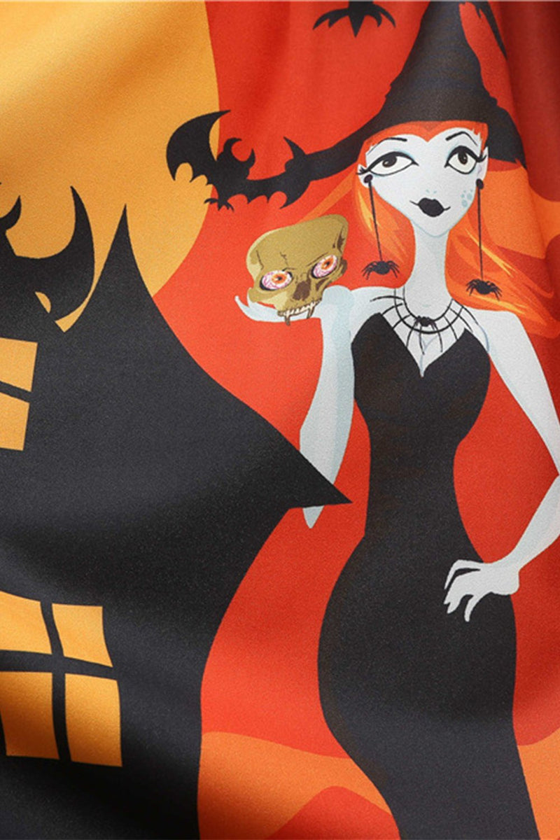 Indlæs billede til gallerivisning Orange Halloween vintage kjole med blonder